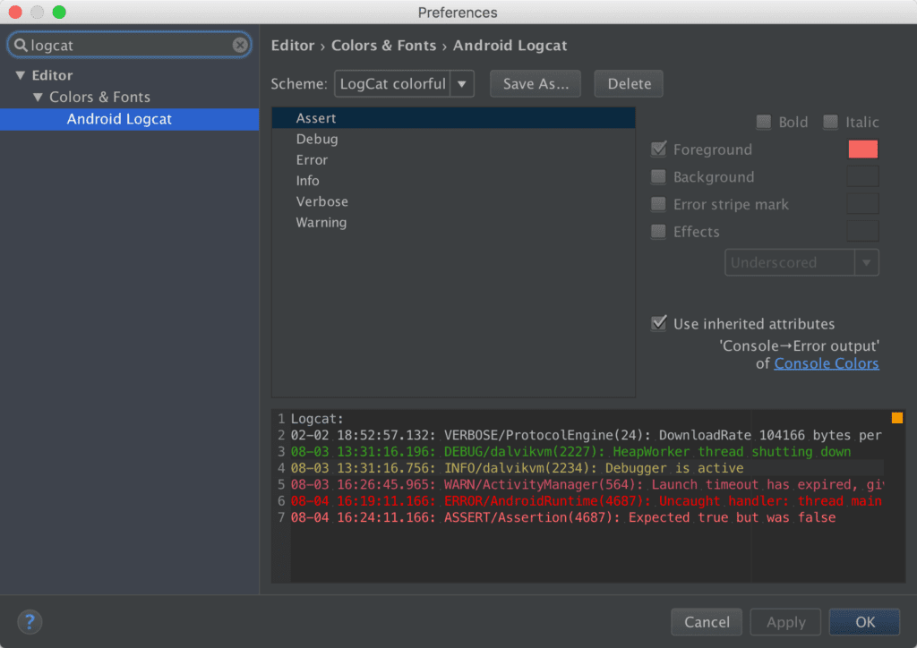 android logcat i doesn working android studio mac