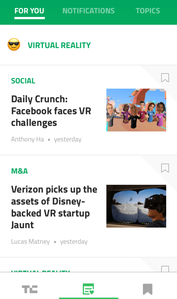 TechCrunch tech news app